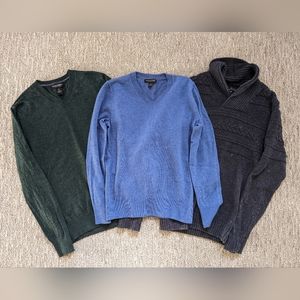 Lot of 3 Men's Small Sweaters: 2 Banana Republic merino wool + 1 Marc Anthony